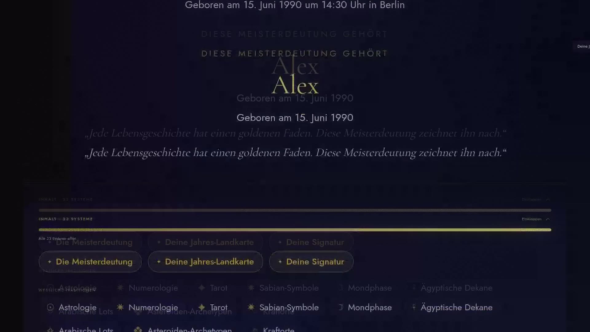 Ein Blick in Deinen Birth Codex